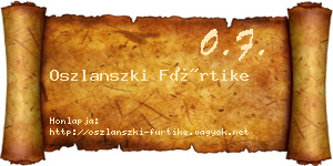 Oszlanszki Fürtike névjegykártya